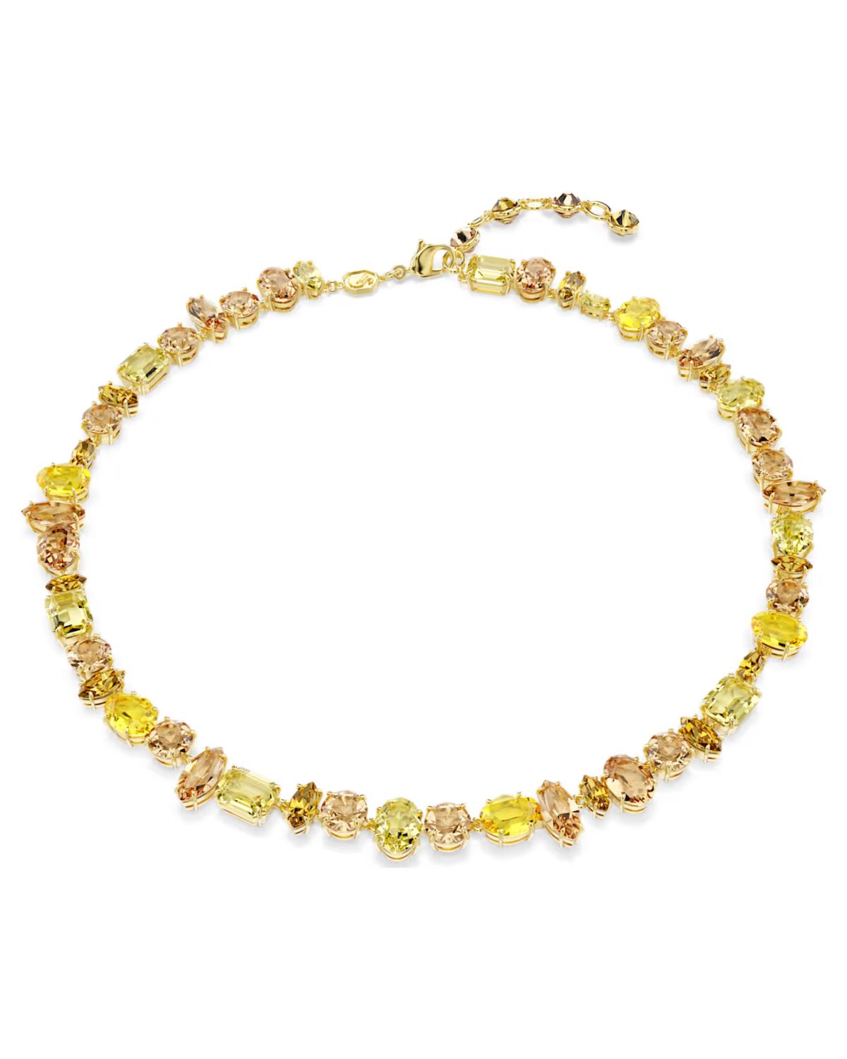Gema necklace Mixed cuts, Yellow, 18k gold finish 5718071