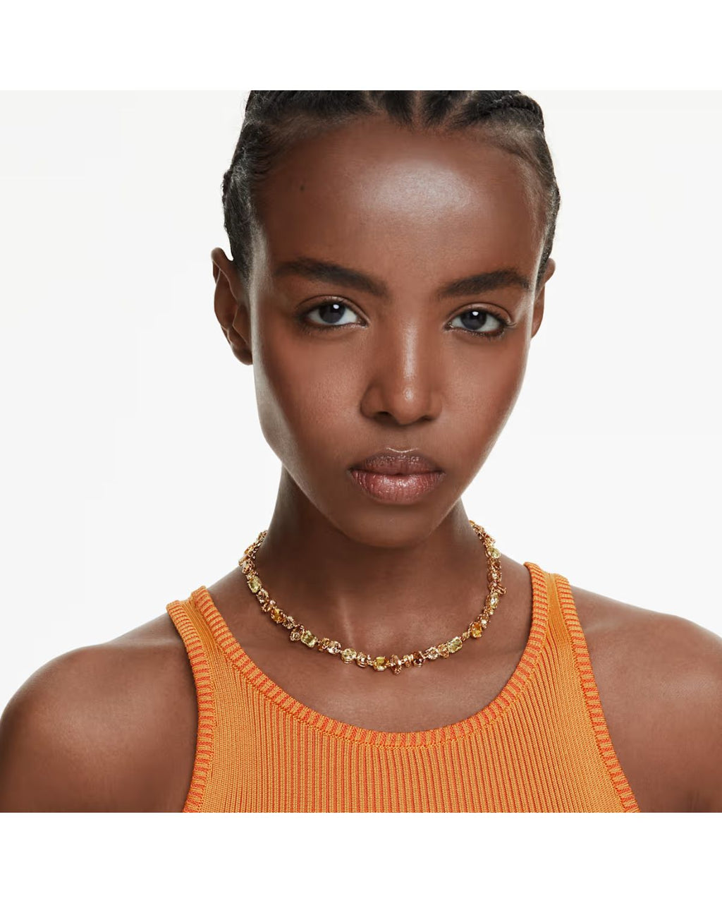 Gema necklace Mixed cuts, Yellow, 18k gold finish 5718071