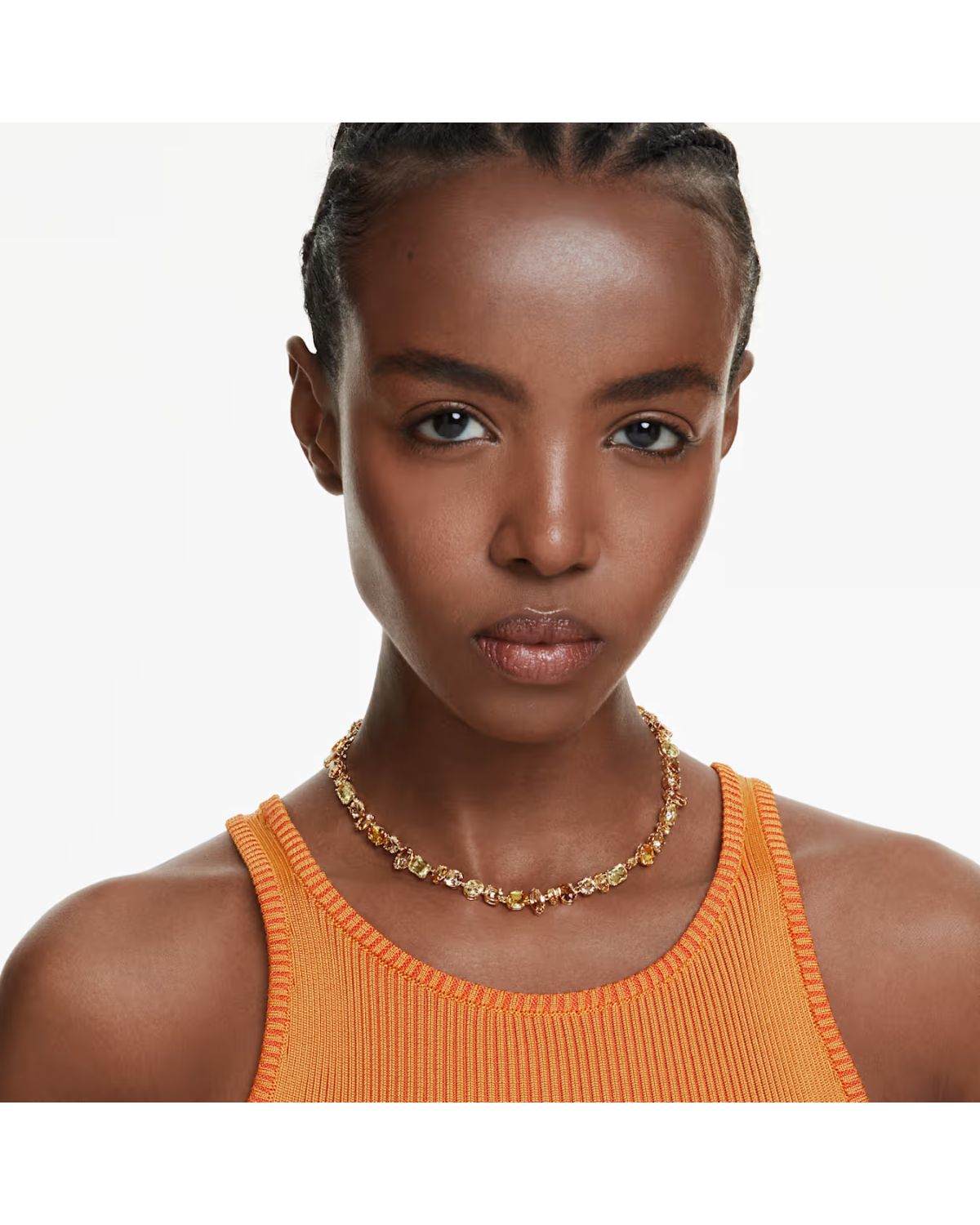 Gema necklace Mixed cuts, Yellow, 18k gold finish 5718071