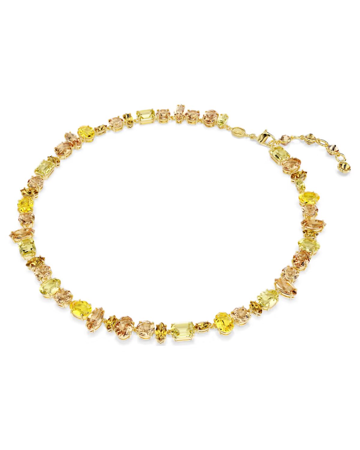 Gema necklace Mixed cuts, Yellow, 18k gold finish 5718071