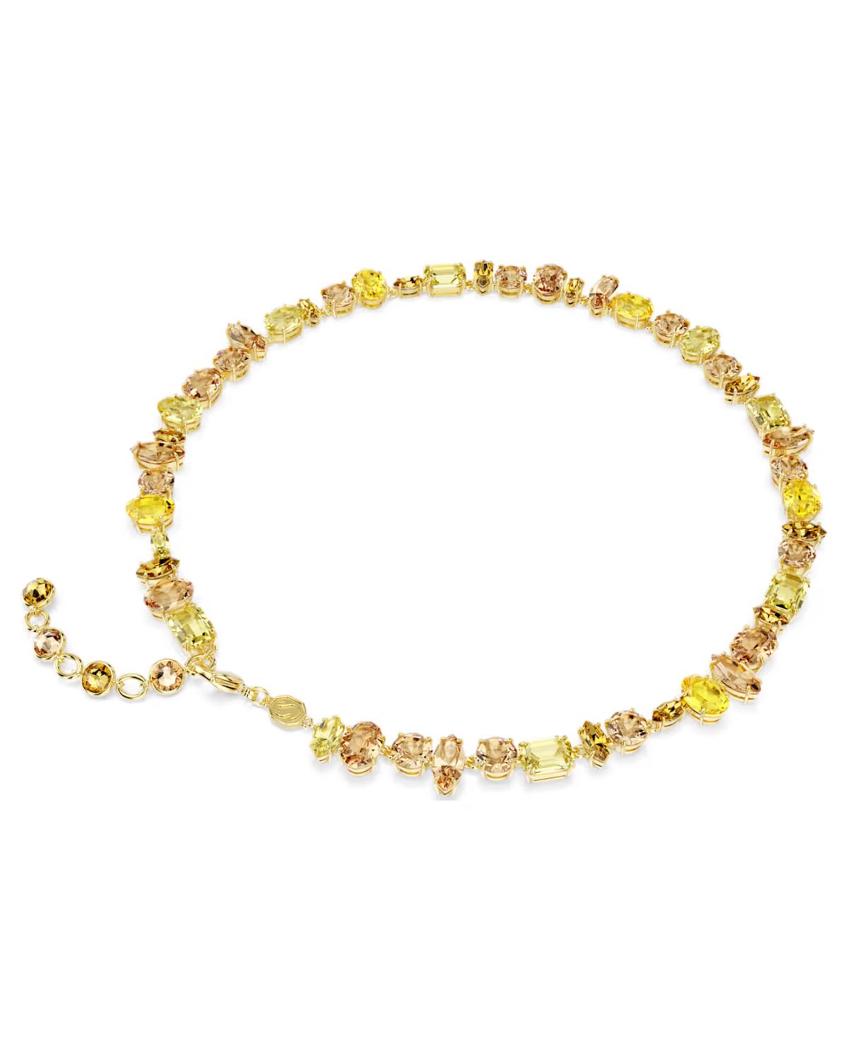 Gema necklace Mixed cuts, Yellow, 18k gold finish 5718071