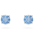 Stilla Attract stud earrings Round cut, Blue, Rhodium plated 5734250