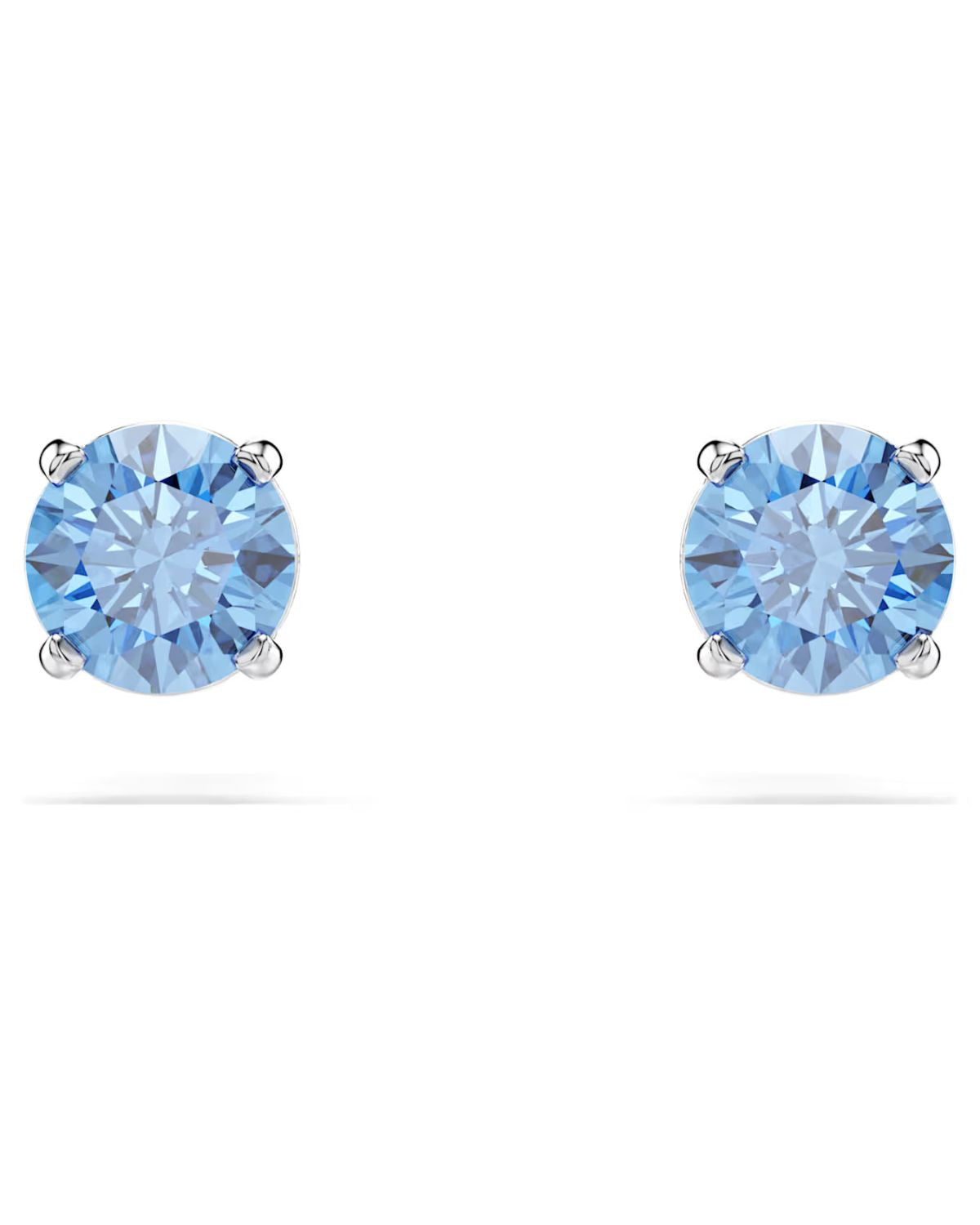 Stilla Attract stud earrings Round cut, Blue, Rhodium plated 5734250