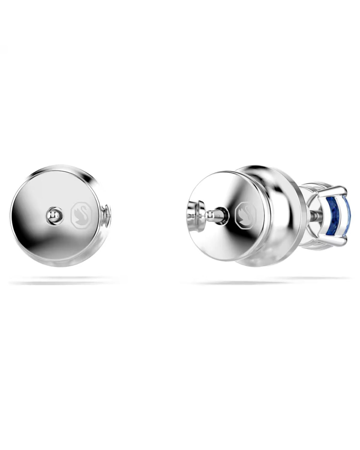 Stilla Attract stud earrings Round cut, Blue, Rhodium plated 5734250