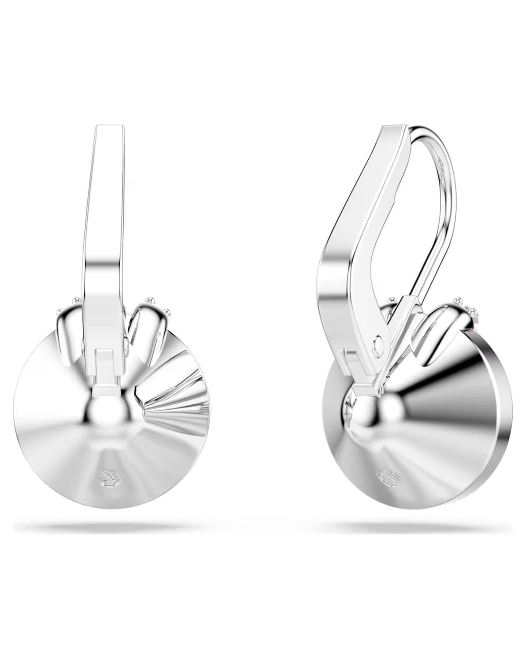 Bella V drop earrings Round cut, Pink, Rhodium plated 5734235