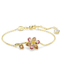 Idyllia bracelet Mixed cuts, Flower, Multicoloured, 18k gold finish 5732423