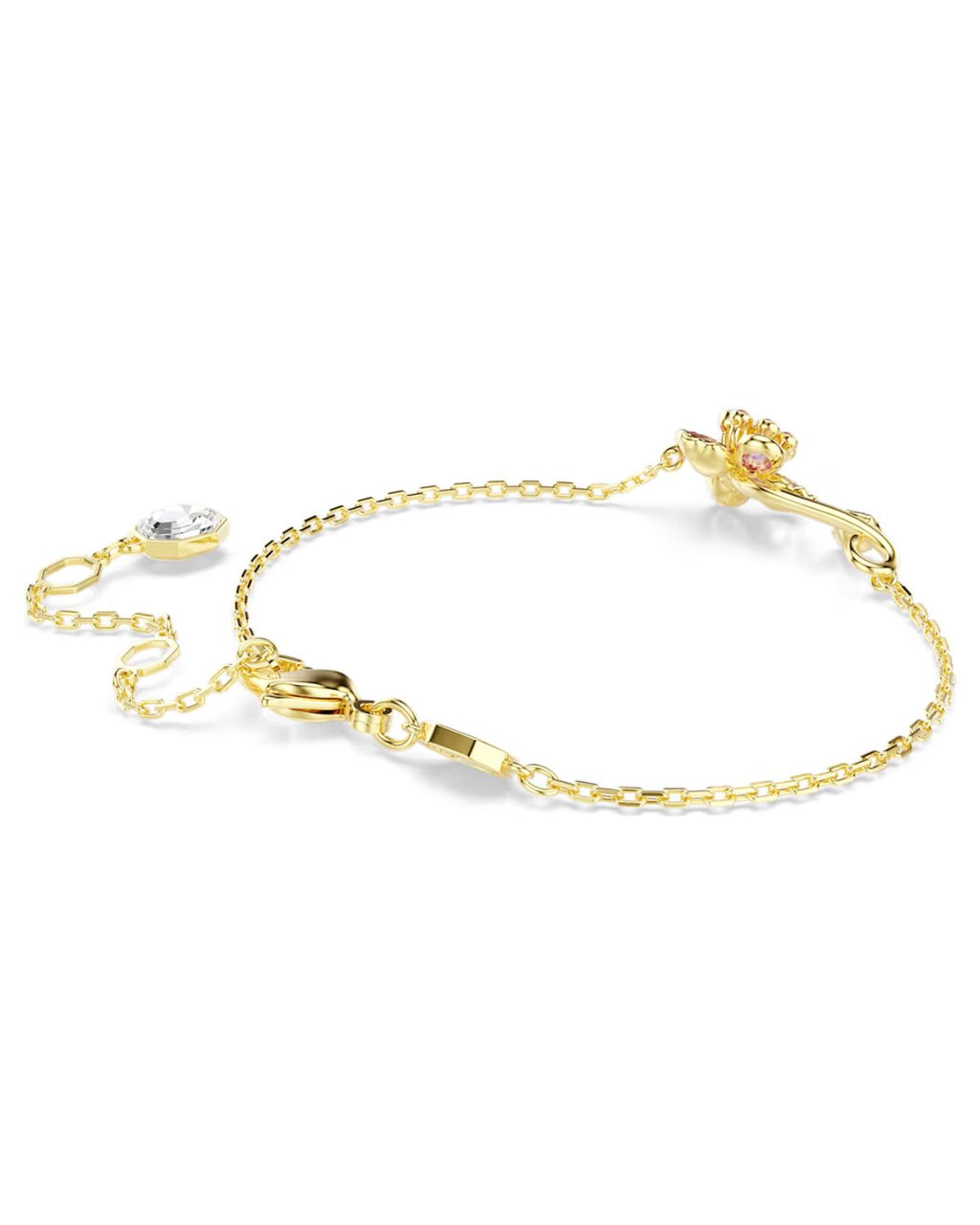 Idyllia bracelet Mixed cuts, Flower, Multicoloured, 18k gold finish 5732423