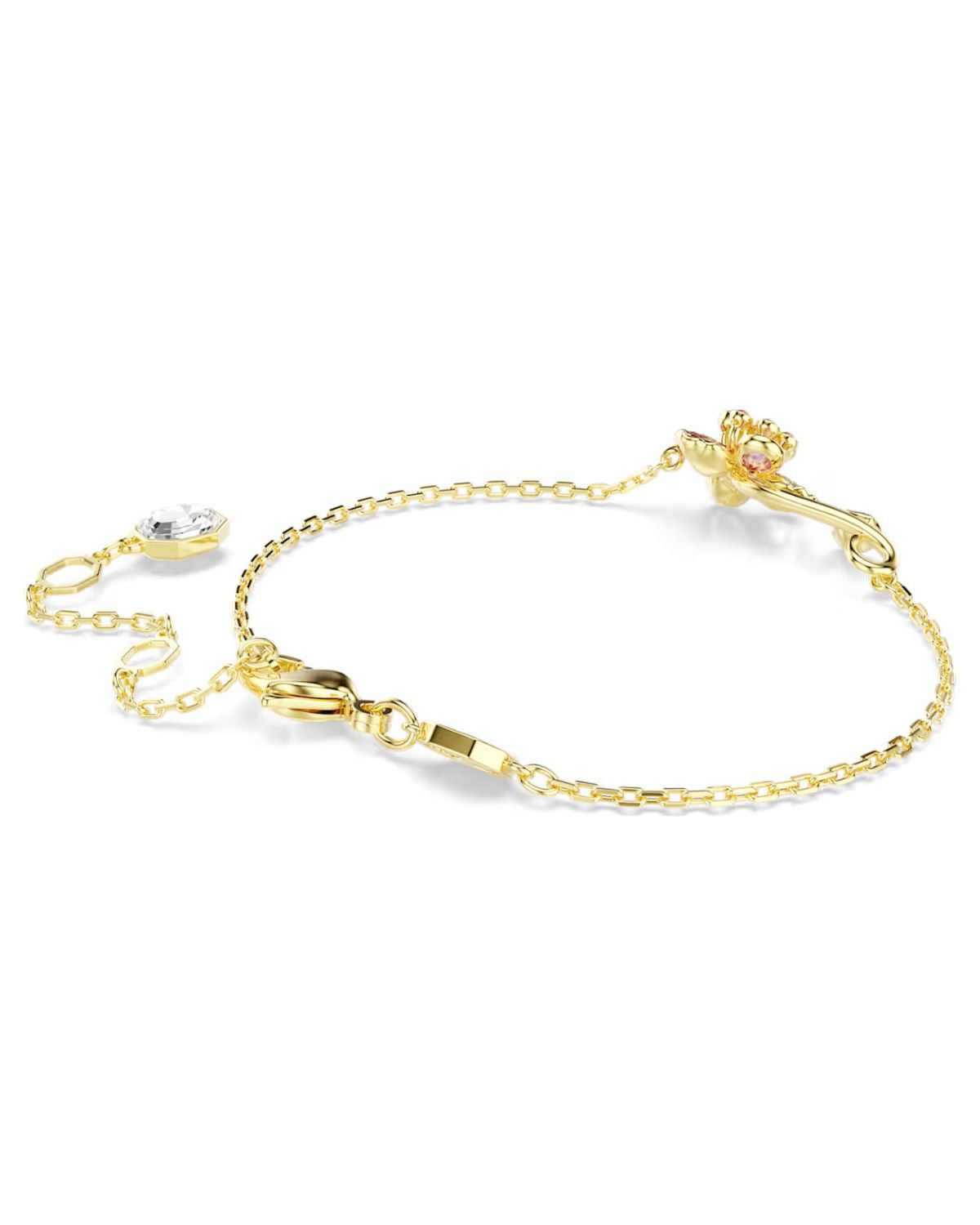 Idyllia bracelet Mixed cuts, Flower, Multicoloured, 18k gold finish 5732423