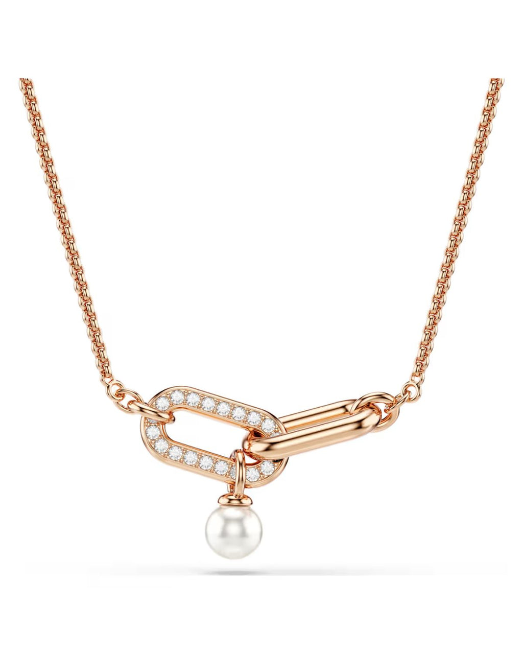Constella pendant Crystal pearl, Round cut, White, 18k rose gold finish 5728589
