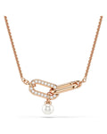 Constella pendant Crystal pearl, Round cut, White, 18k rose gold finish 5728589