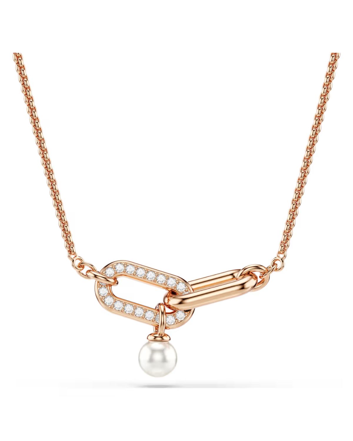 Constella pendant Crystal pearl, Round cut, White, 18k rose gold finish 5728589