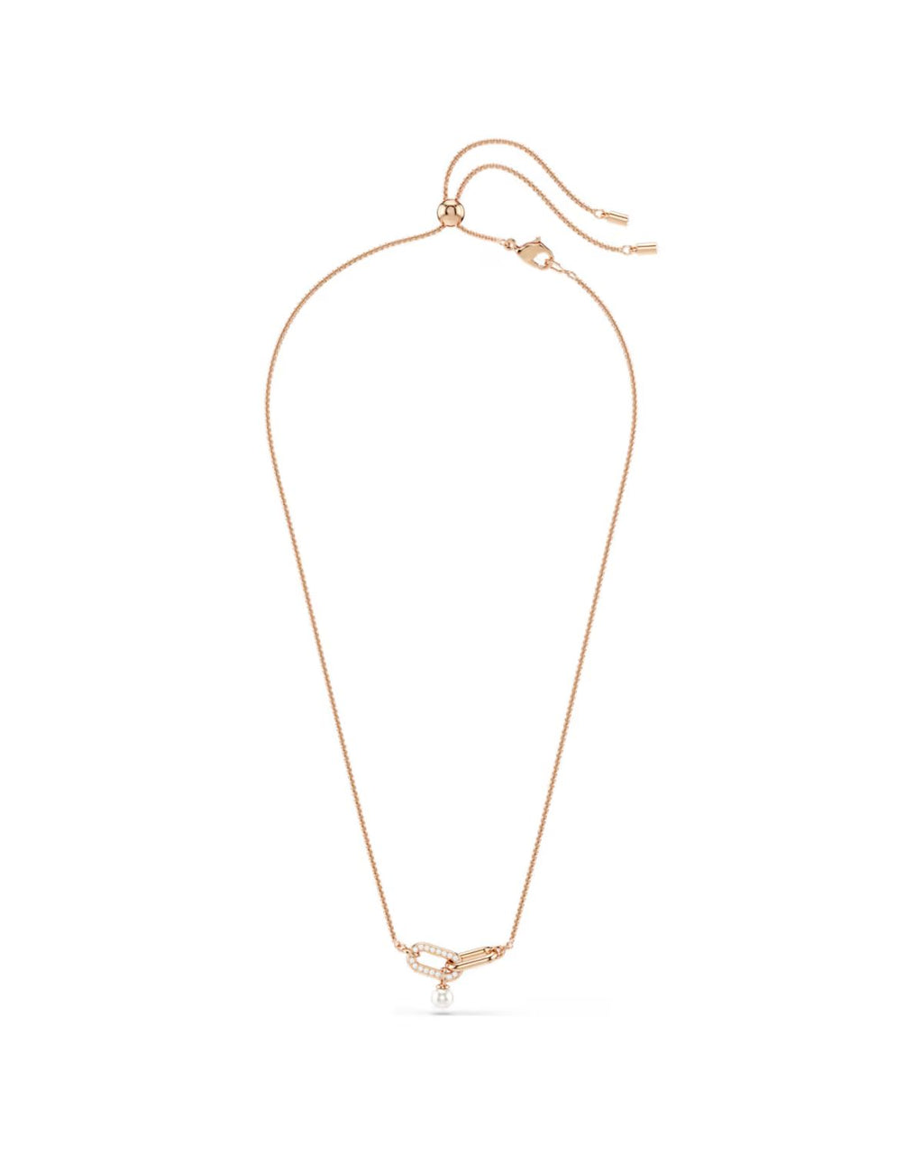 Constella pendant Crystal pearl, Round cut, White, 18k rose gold finish 5728589