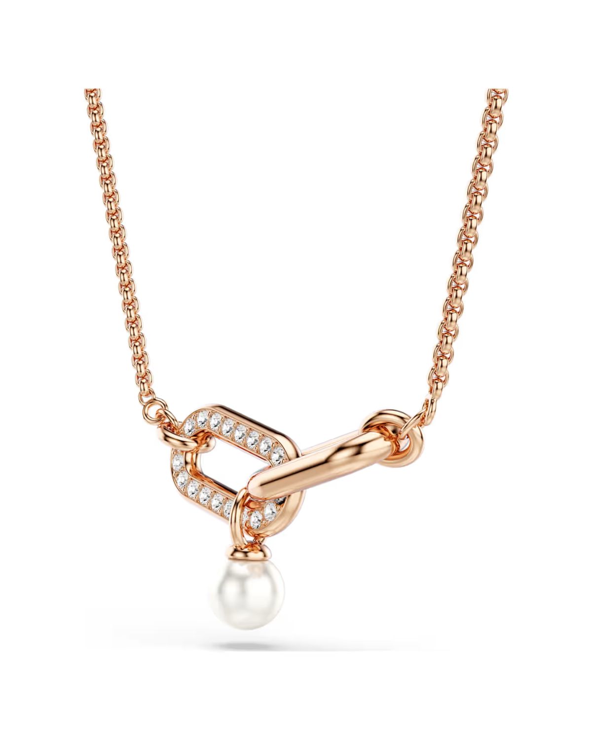 Constella pendant Crystal pearl, Round cut, White, 18k rose gold finish 5728589