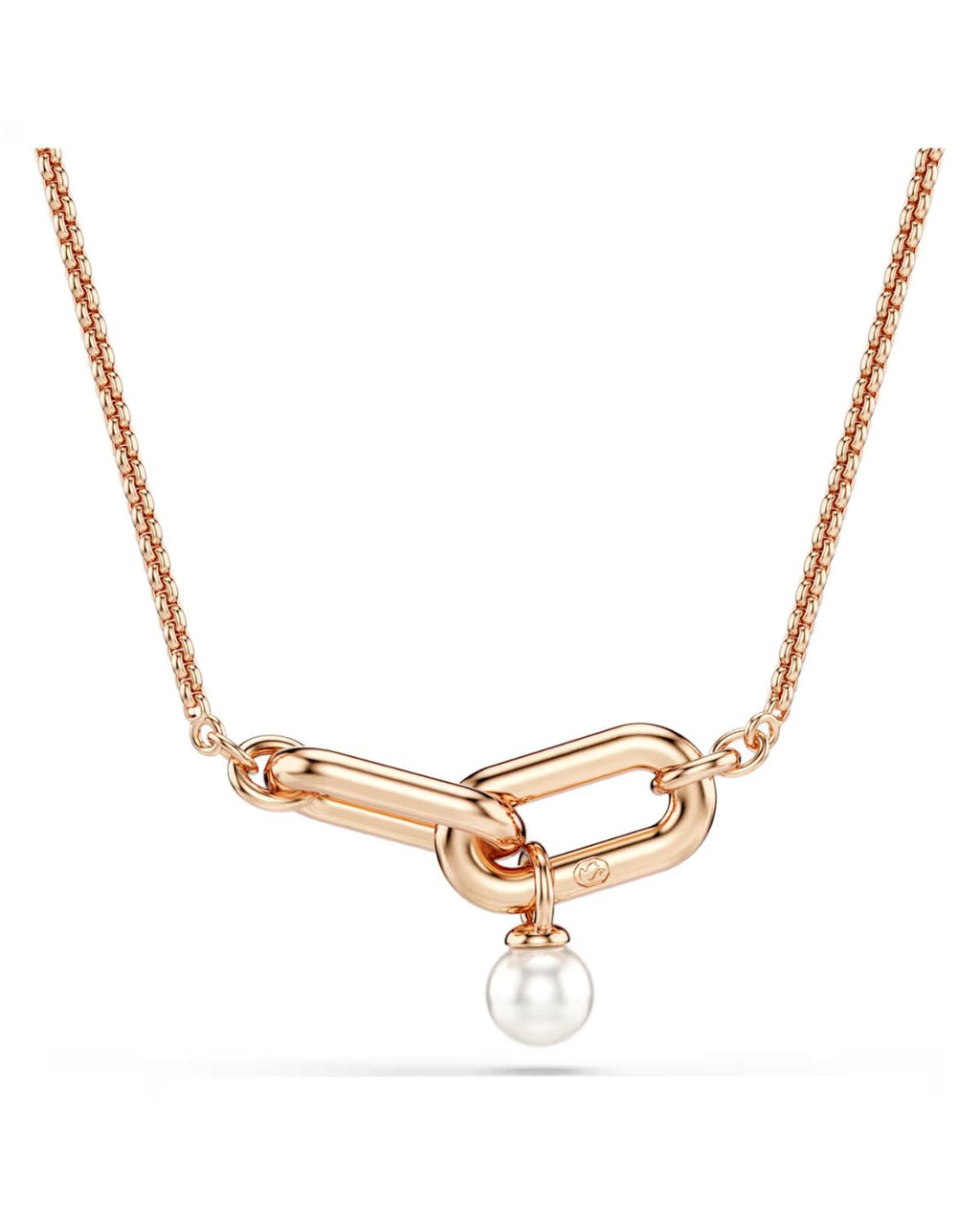 Constella pendant Crystal pearl, Round cut, White, 18k rose gold finish 5728589