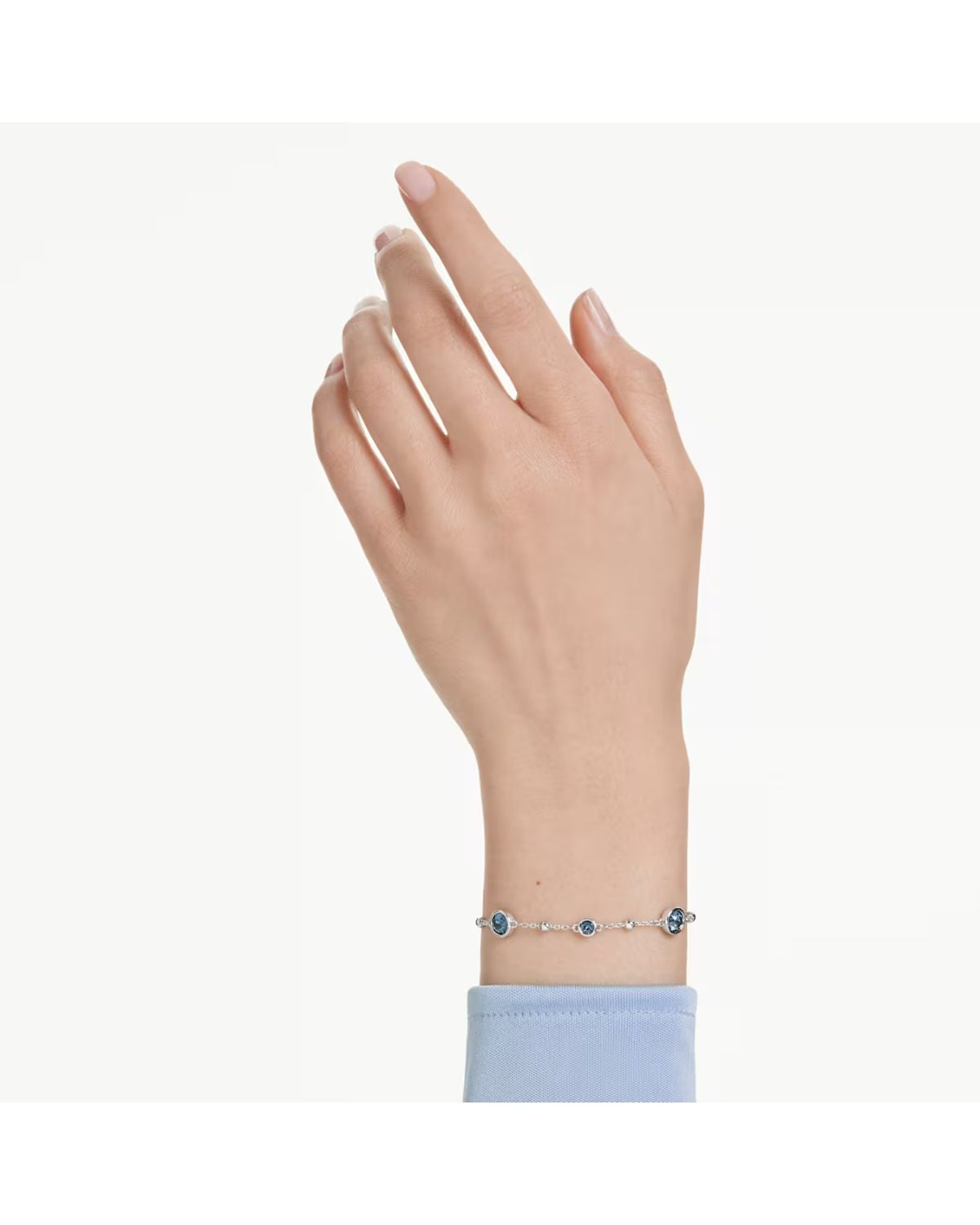 Imber bracelet Round cut, Blue, Rhodium plated 5730679