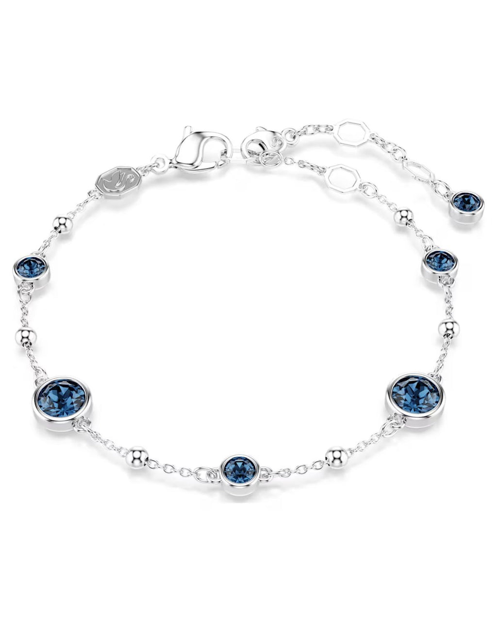 Imber bracelet Round cut, Blue, Rhodium plated 5730679