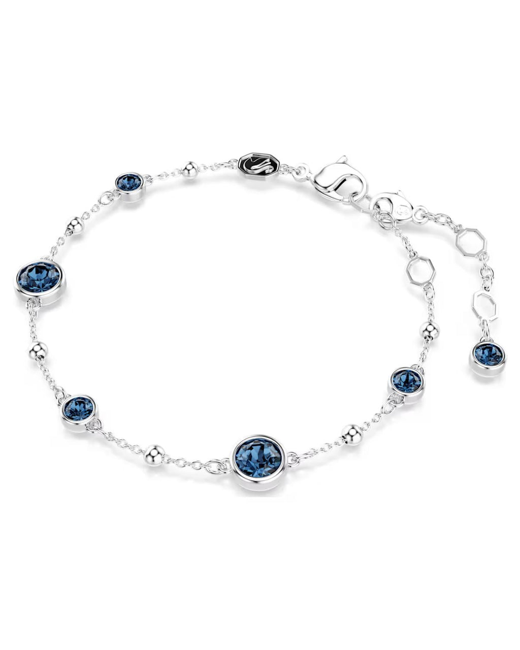 Imber bracelet Round cut, Blue, Rhodium plated 5730679