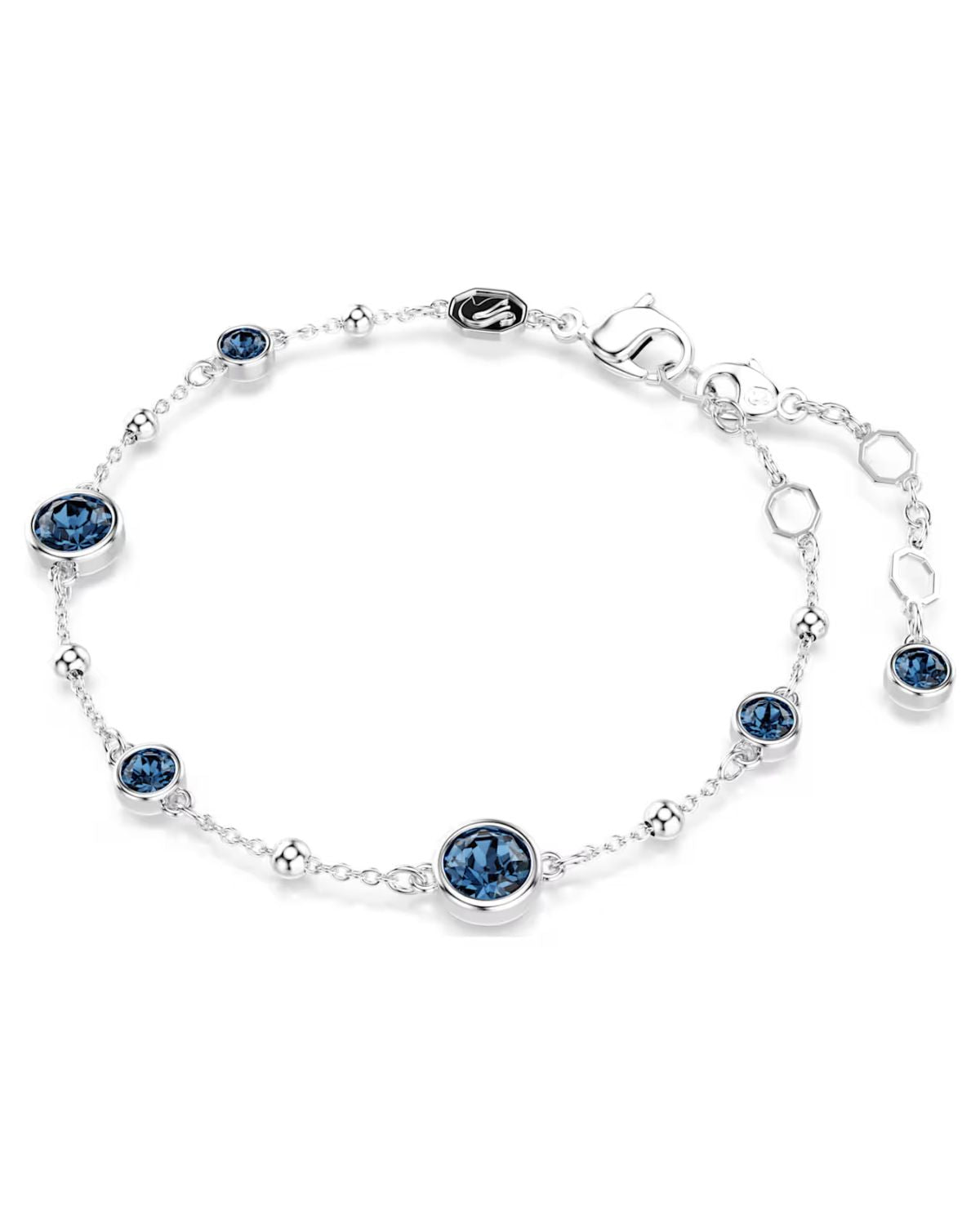 Imber bracelet Round cut, Blue, Rhodium plated 5730679