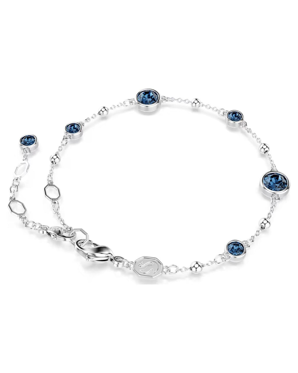 Imber bracelet Round cut, Blue, Rhodium plated 5730679
