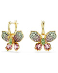 Idyllia drop earrings Mixed cuts, Pavé, Butterfly, Multicoloured, 18k gold finish 5709953