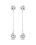 Una Angelic drop earrings Round cut, White, Rhodium plated 5732273