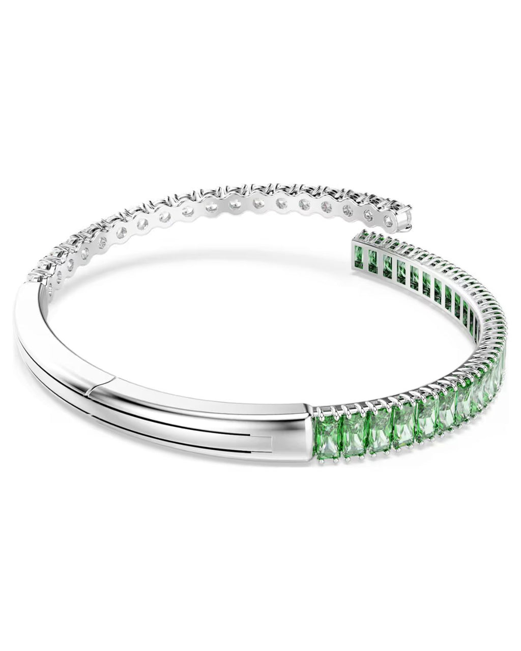 Matrix bangle Mixed cuts, Green, Rhodium plated M 5722461