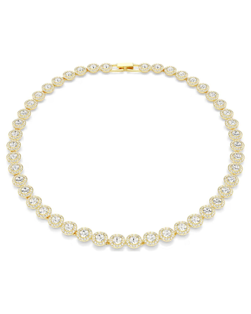 Una Angelic necklace Round cut, White, 18k gold finish 5720505