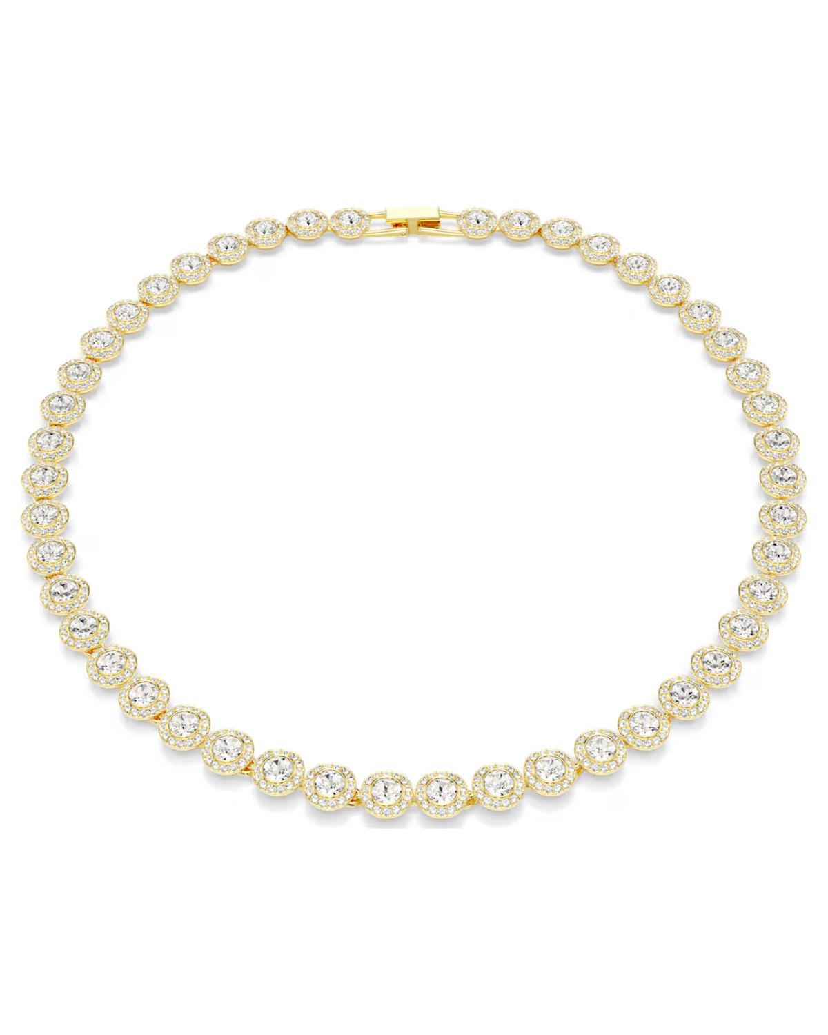 Una Angelic necklace Round cut, White, 18k gold finish 5720505