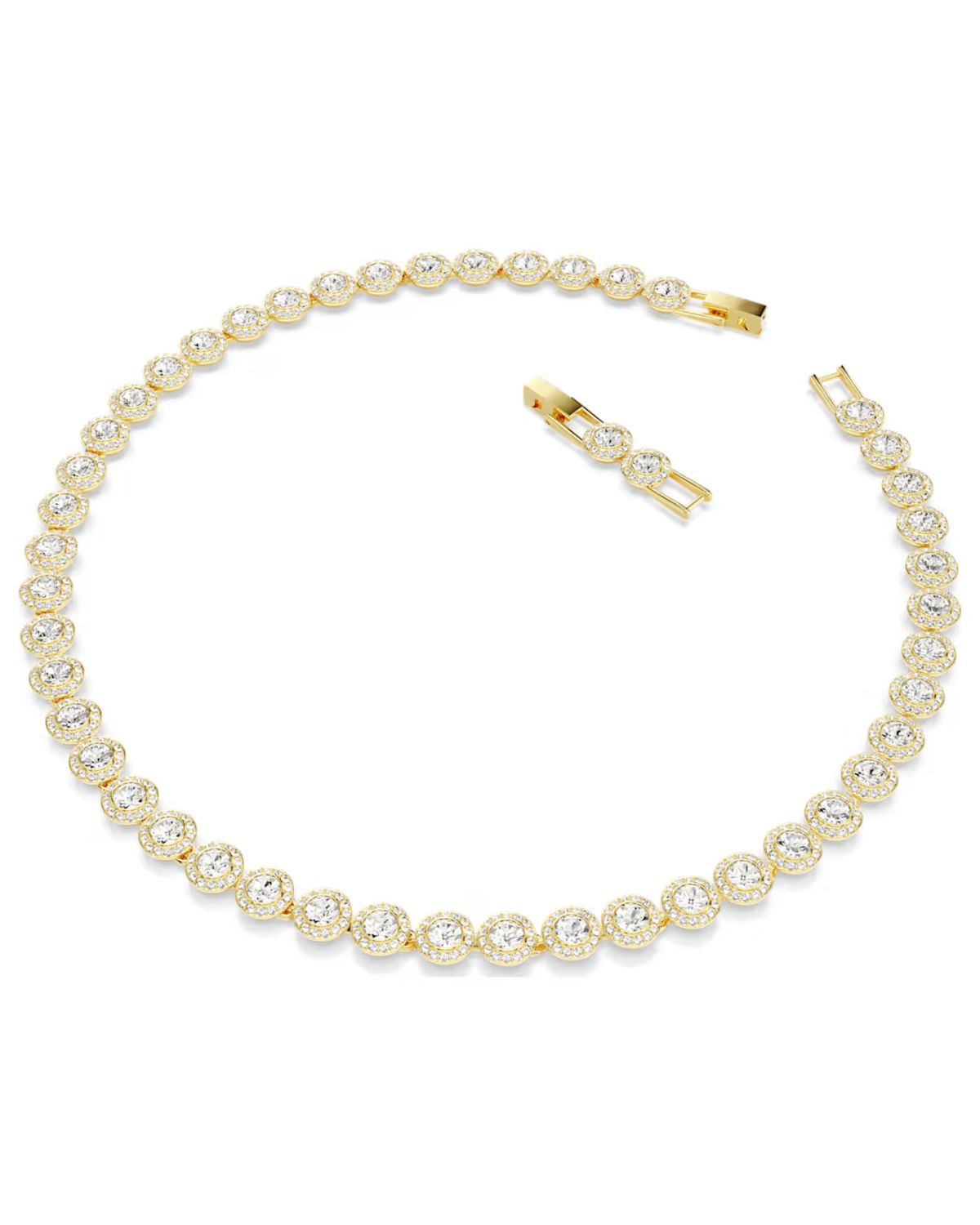 Una Angelic necklace Round cut, White, 18k gold finish 5720505