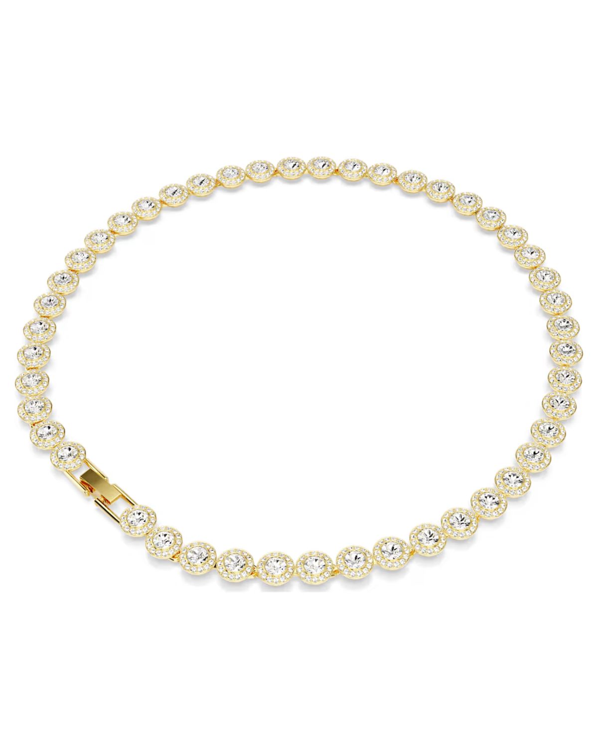 Una Angelic necklace Round cut, White, 18k gold finish 5720505