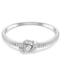 Matrix bangle Baguette cut, Knot, White, Rhodium plated M 5727120