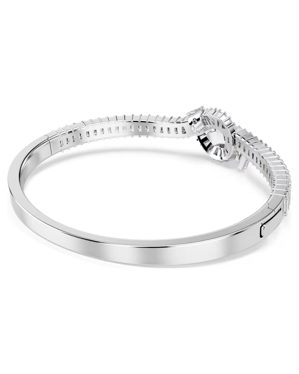 Matrix bangle Baguette cut, Knot, White, Rhodium plated M 5727120