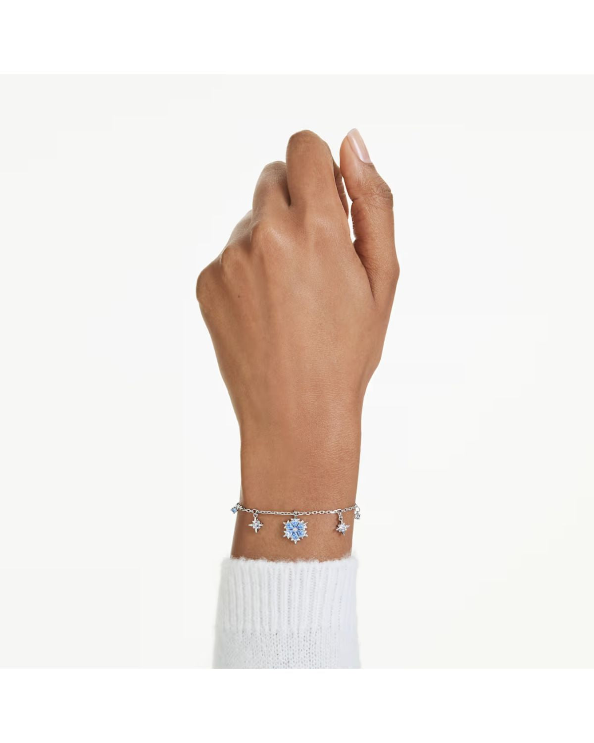 Magic bracelet Snowflake, Blue, Rhodium plated 5734244