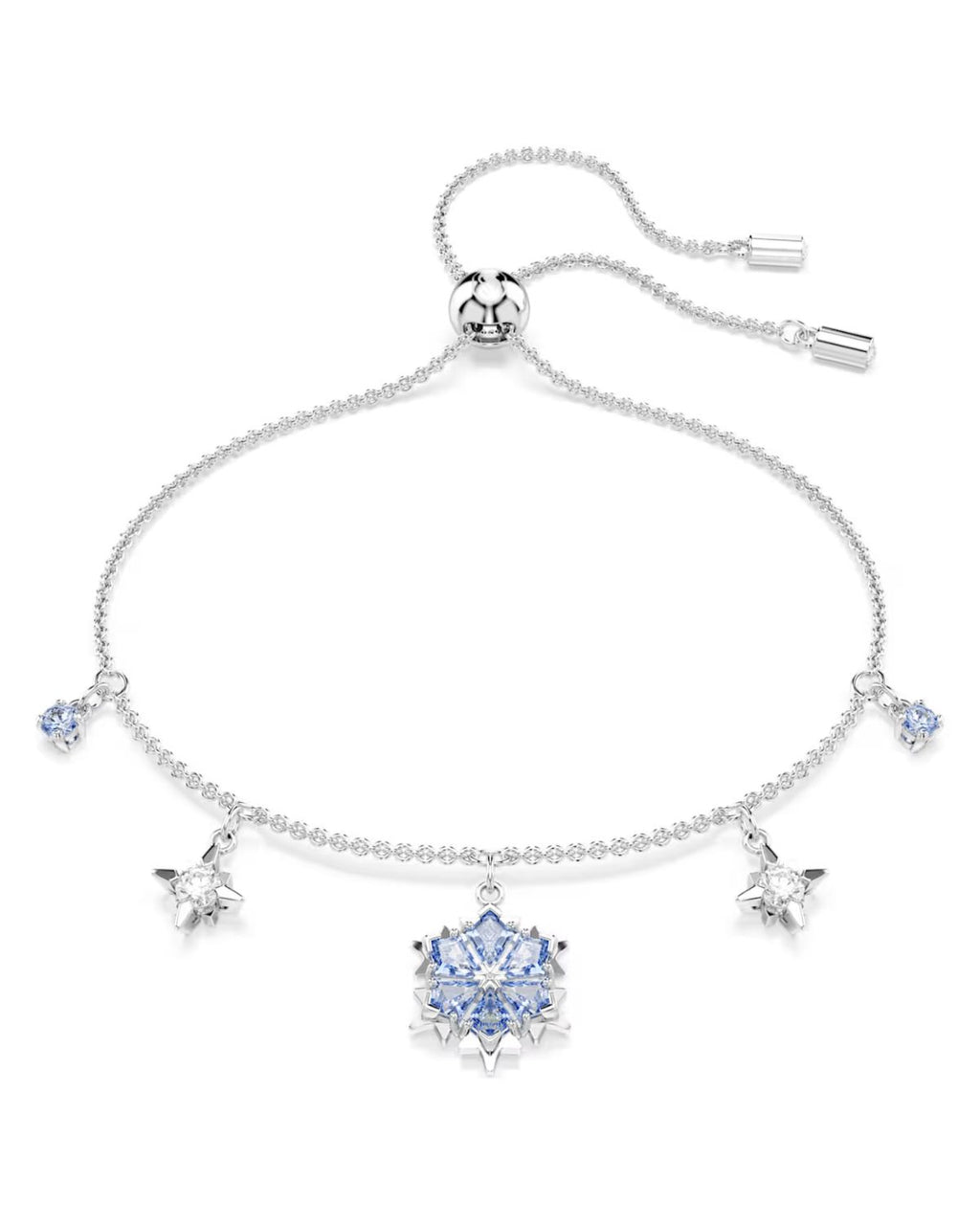 Magic bracelet Snowflake, Blue, Rhodium plated 5734244