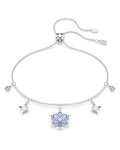 Magic bracelet Snowflake, Blue, Rhodium plated 5734244