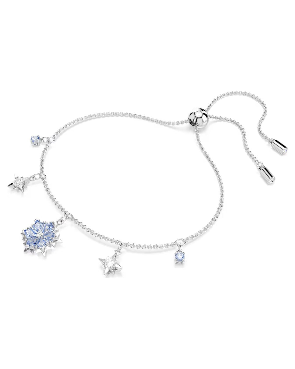 Magic bracelet Snowflake, Blue, Rhodium plated 5734244