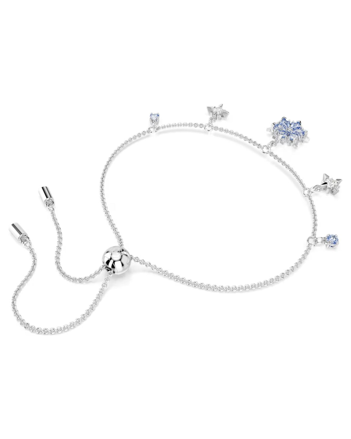 Magic bracelet Snowflake, Blue, Rhodium plated 5734244