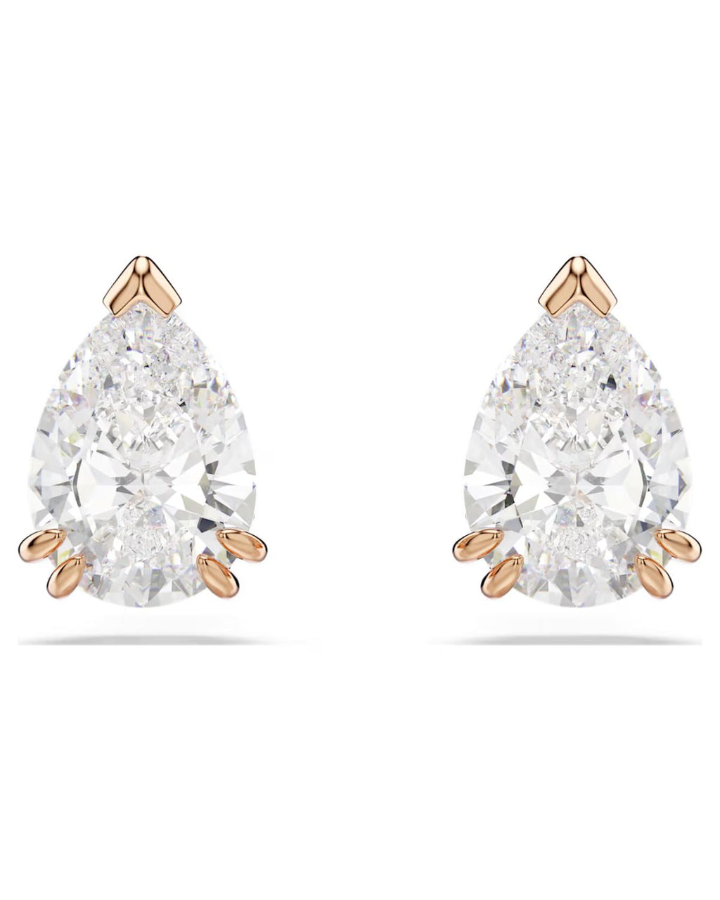 Stilla stud earrings Pear cut, White, 18k rose gold finish 5734248