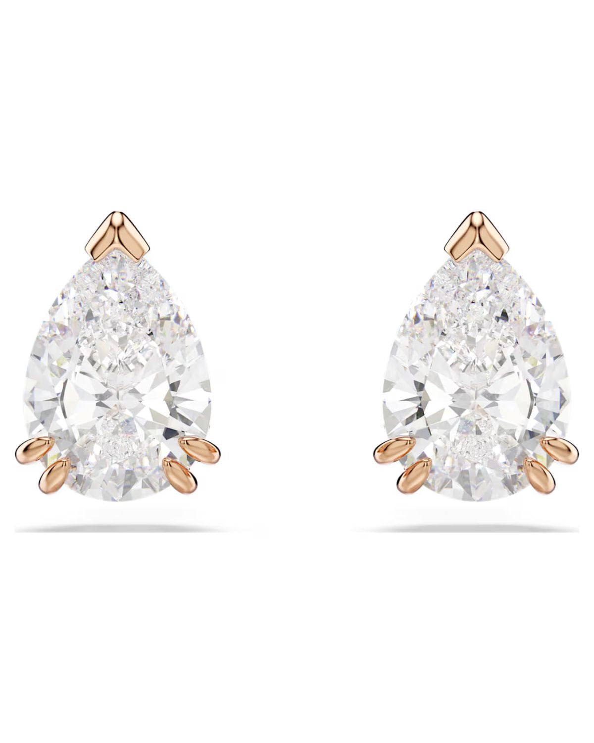 Stilla stud earrings Pear cut, White, 18k rose gold finish 5734248