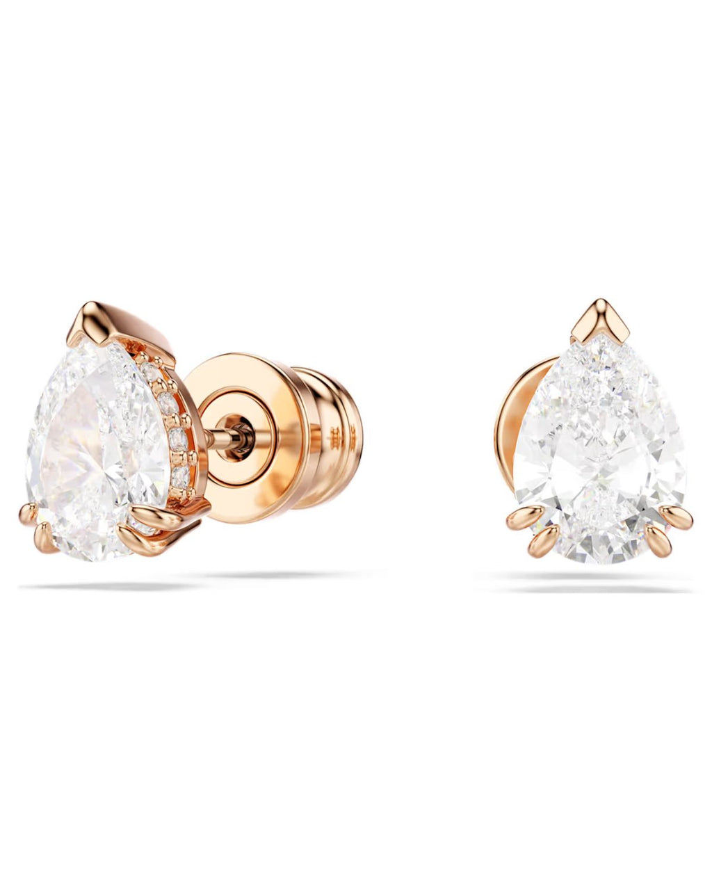 Stilla stud earrings Pear cut, White, 18k rose gold finish 5734248