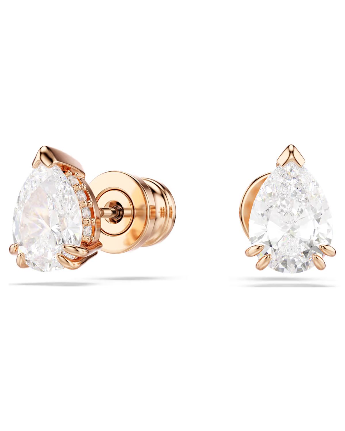 Stilla stud earrings Pear cut, White, 18k rose gold finish 5734248