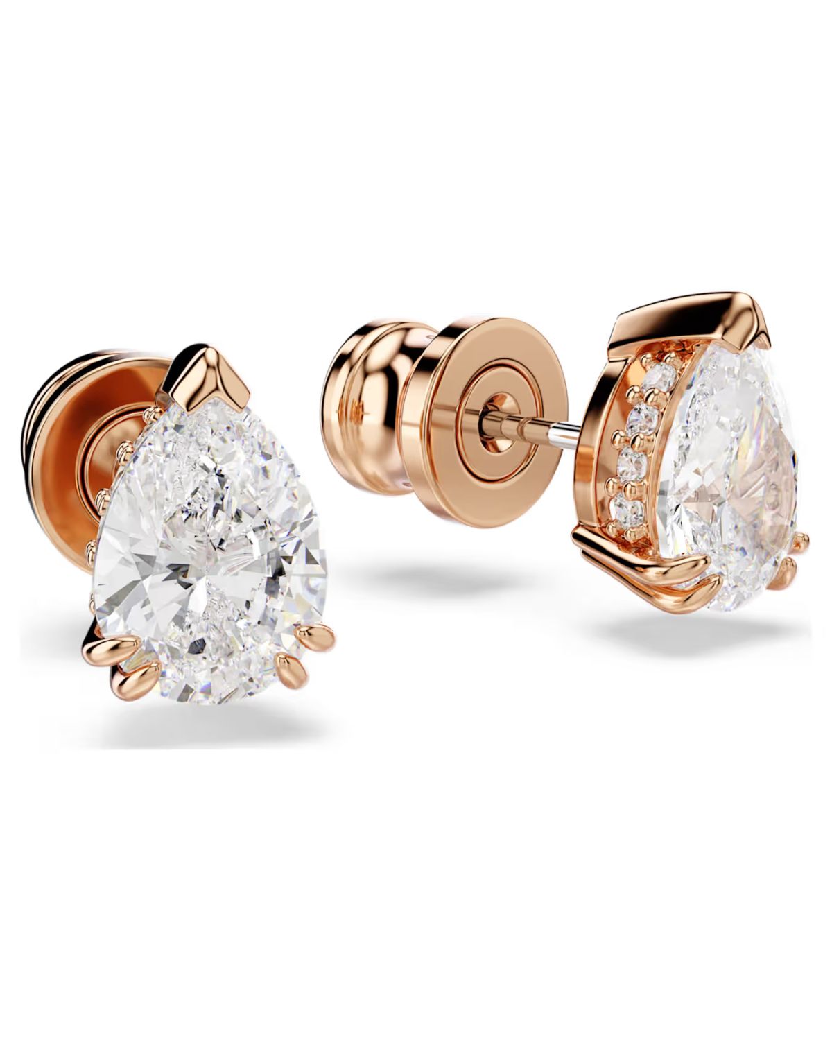 Stilla stud earrings Pear cut, White, 18k rose gold finish 5734248