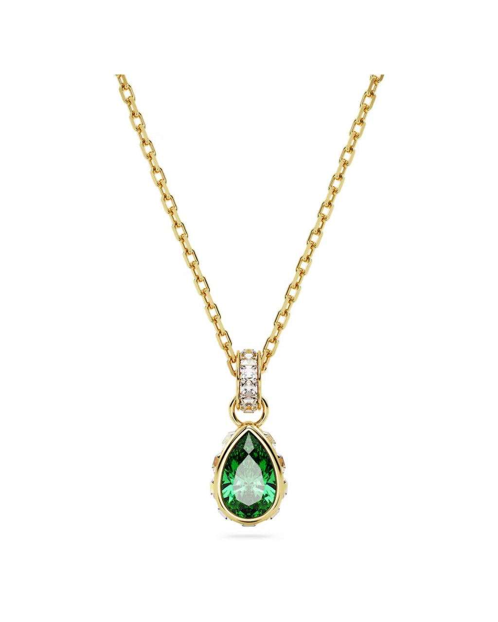 Chroma pendant Pear cut, Green, 18k gold finish 5648751