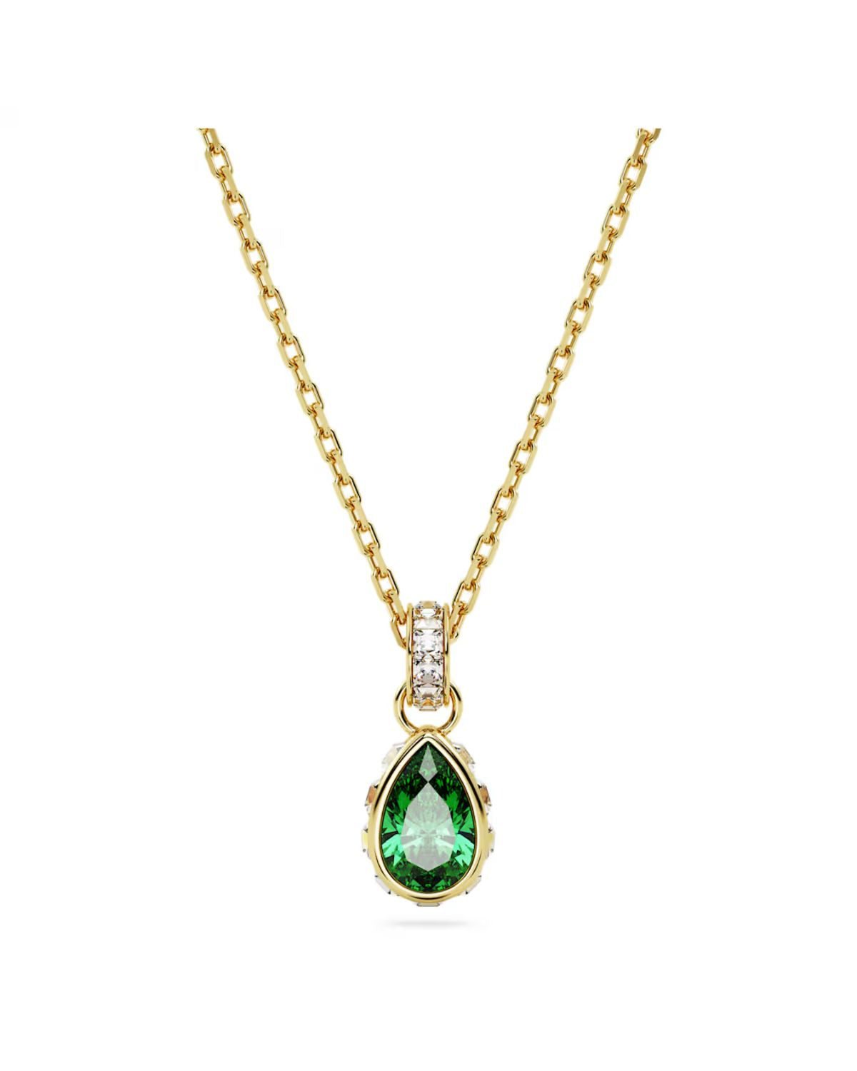 Chroma pendant Pear cut, Green, 18k gold finish 5648751