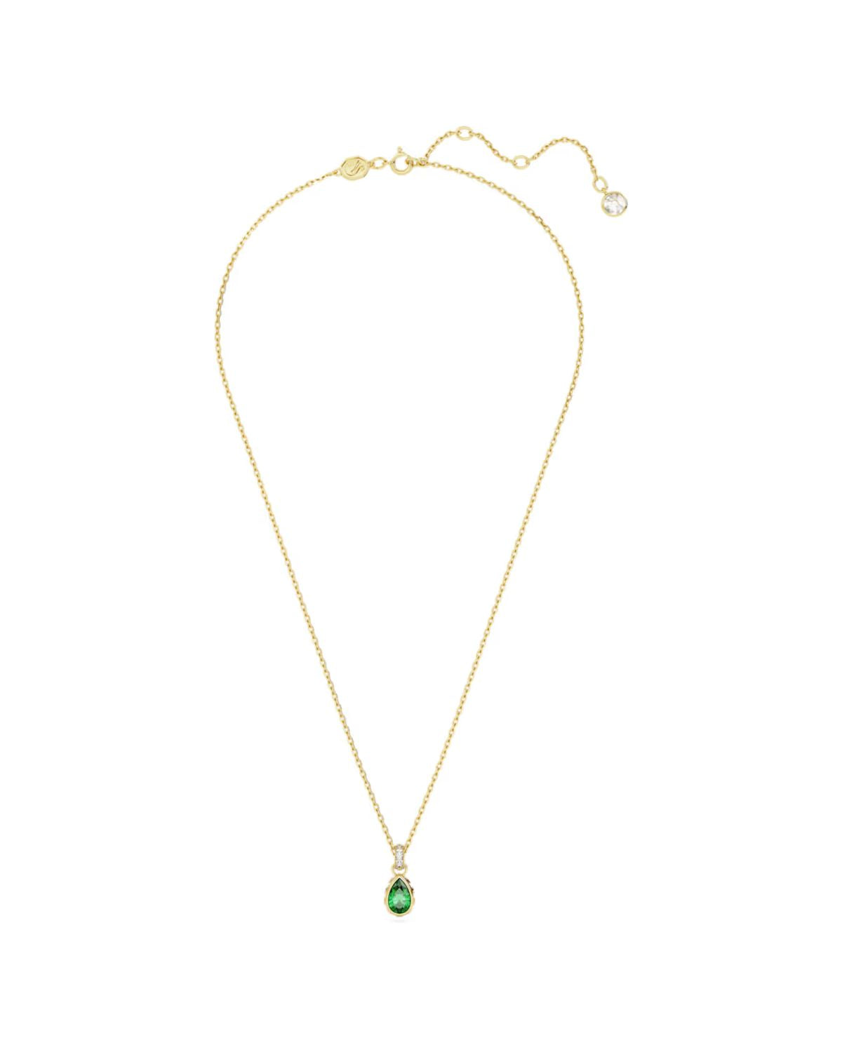 Chroma pendant Pear cut, Green, 18k gold finish 5648751