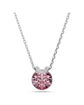 Bella V pendant Round cut, Pink, Rhodium plated 5734230