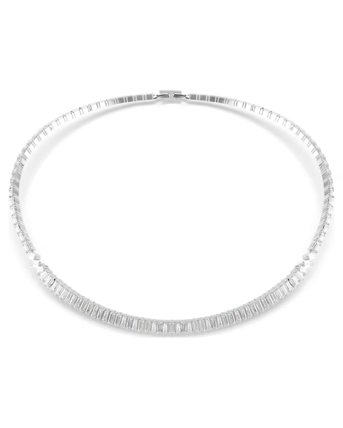 Matrix necklace Baguette cut, White, Rhodium plated 5727111