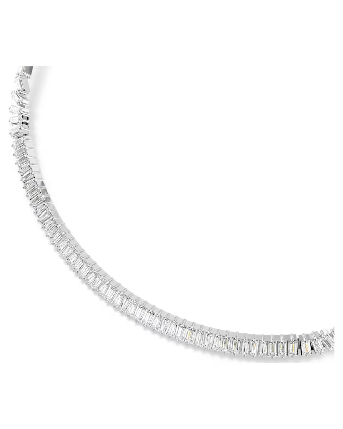 Matrix necklace Baguette cut, White, Rhodium plated 5727111