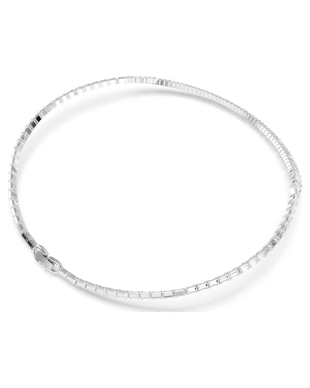 Matrix necklace Baguette cut, White, Rhodium plated 5727111