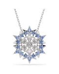 Magic pendant and brooch Snowflake, Blue, Rhodium plated 5737619